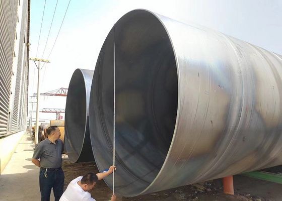 मचान के लिए सर्पिल डुबकी आर्क वेल्डिंग स्टील पाइप ASTM A252/A53 मानक व्यापक व्यास रेंज